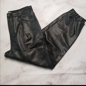 ZARA faux leather jogger pants